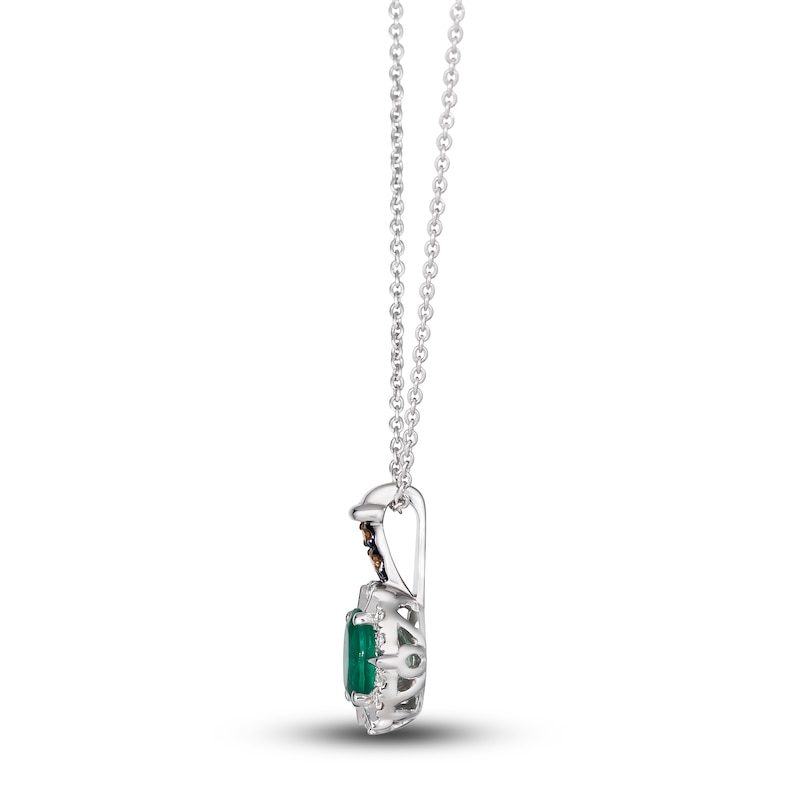 Main Image 2 of Le Vian Natural Emerald Necklace 1/8 ct tw Diamonds 14K Vanilla Gold