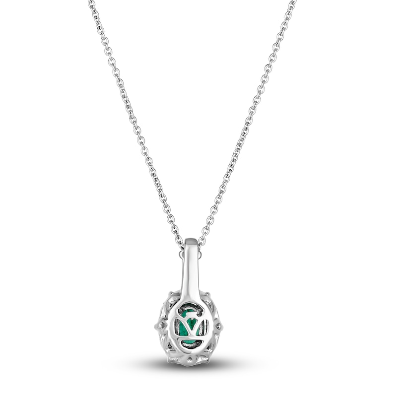 Main Image 3 of Le Vian Natural Emerald Necklace 1/8 ct tw Diamonds 14K Vanilla Gold