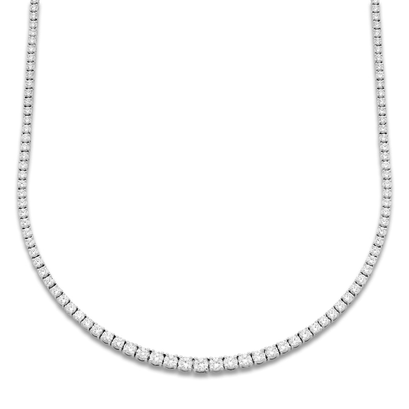 Main Image 1 of Diamond Tennis Necklace 7 ct tw Round 18K White Gold 16&quot;