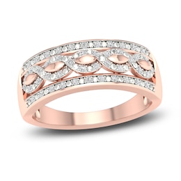 Diamond Wedding Band 1/8 ct tw Round 14K Rose Gold