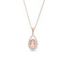 Thumbnail Image 0 of Kallati Oval-Cut Natural Morganite Pendant Necklace 1/6 ct tw Round Diamonds 14K Rose Gold 18"