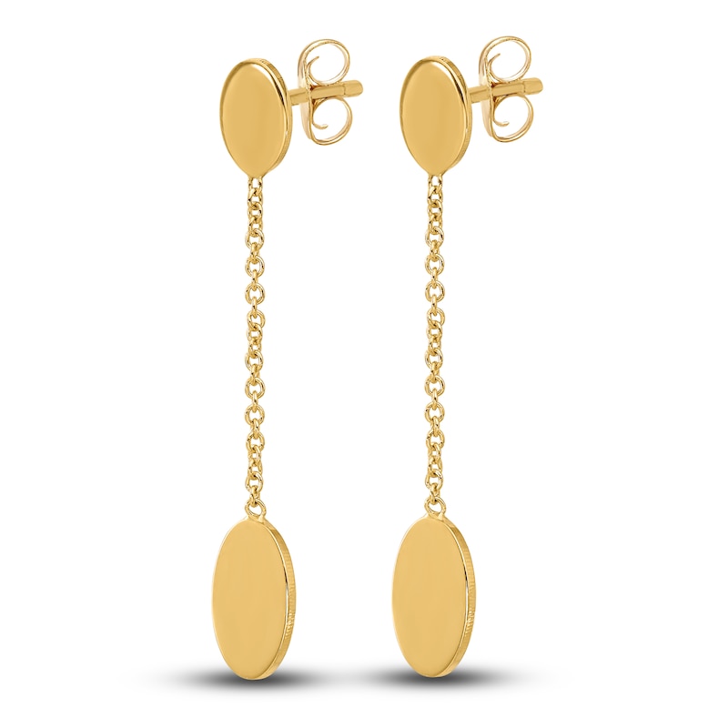 Main Image 2 of Oval Dangle Earrings 14K Yellow Gold