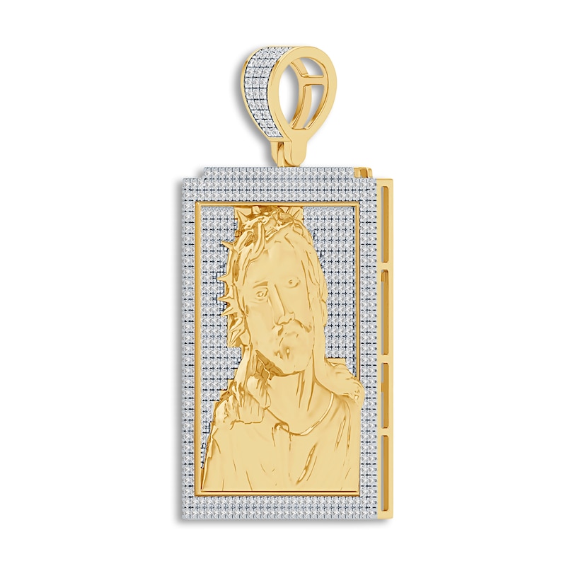 Main Image 2 of Diamond Jesus Charm 1 ct tw Round 14K Yellow Gold