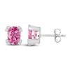 Thumbnail Image 0 of Pink Lab-Created Sapphire Stud Earrings 1/20 ct tw Round 14K White Gold