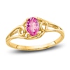 Thumbnail Image 1 of Natural Pink Sapphire Oval Ring 14K Yellow Gold