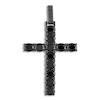 Thumbnail Image 0 of 1933 by Esquire Men's Natural Black Spinel Cross Charm Black Ruthenium-Plated Sterling Silver