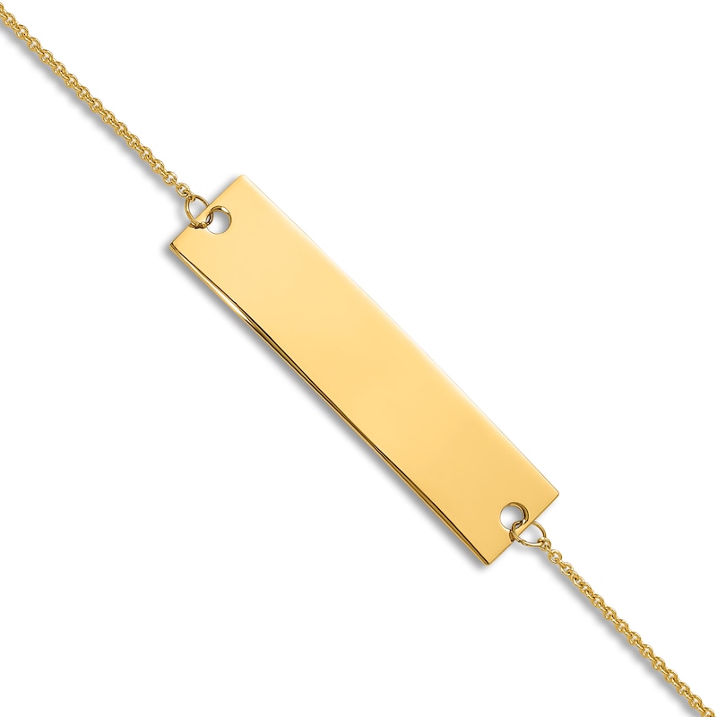 Engravable Bar Bracelet 14K Yellow Gold 8.5"