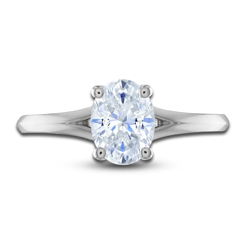 Main Image 3 of Diamond Engagement Ring 1 ct tw Oval/Round Platinum