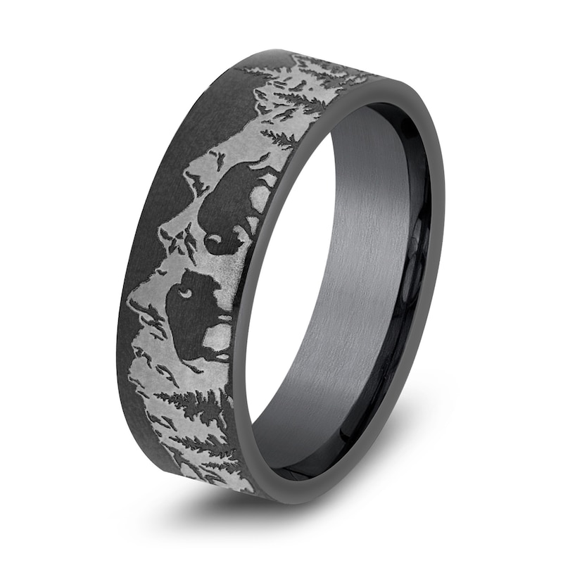 Main Image 2 of Men's Buffalo Wedding Band Dark Tantalum 7.0mm