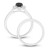 Thumbnail Image 3 of Black & White Diamond Bridal Set 1 ct tw Round 14K White Gold