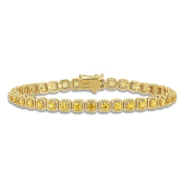 Natural Yellow Sapphire Tennis Bracelet 14K Yellow Gold 7&quot;