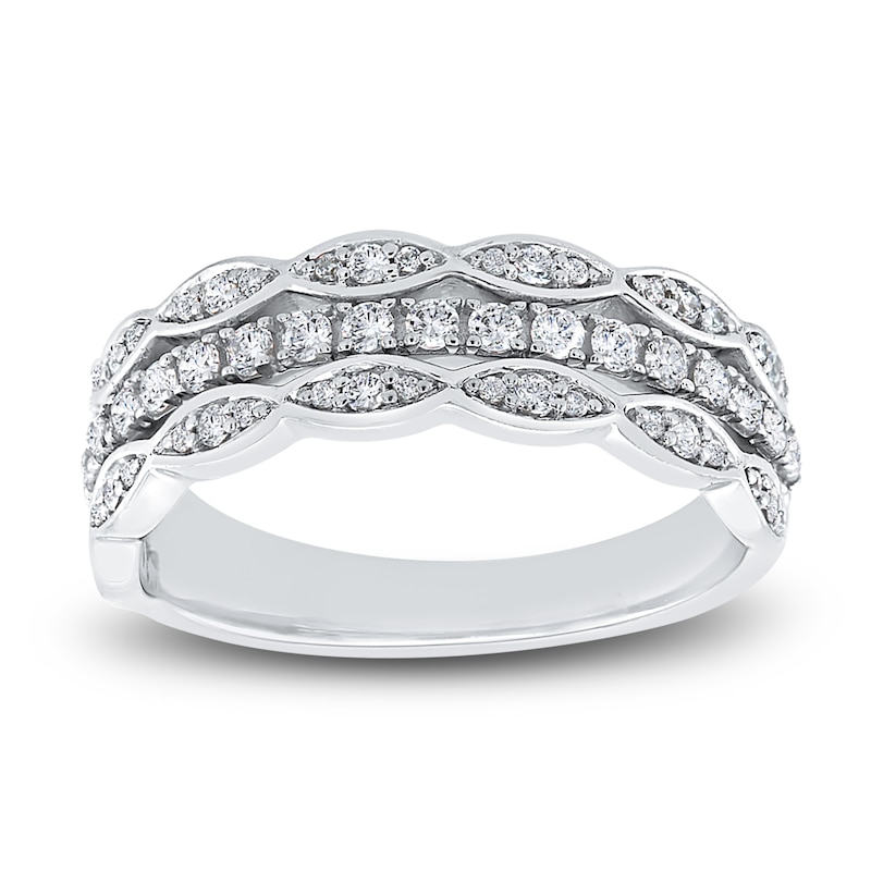 Main Image 2 of Diamond Multi Row Ring 3/8 ct tw Round 14K White Gold