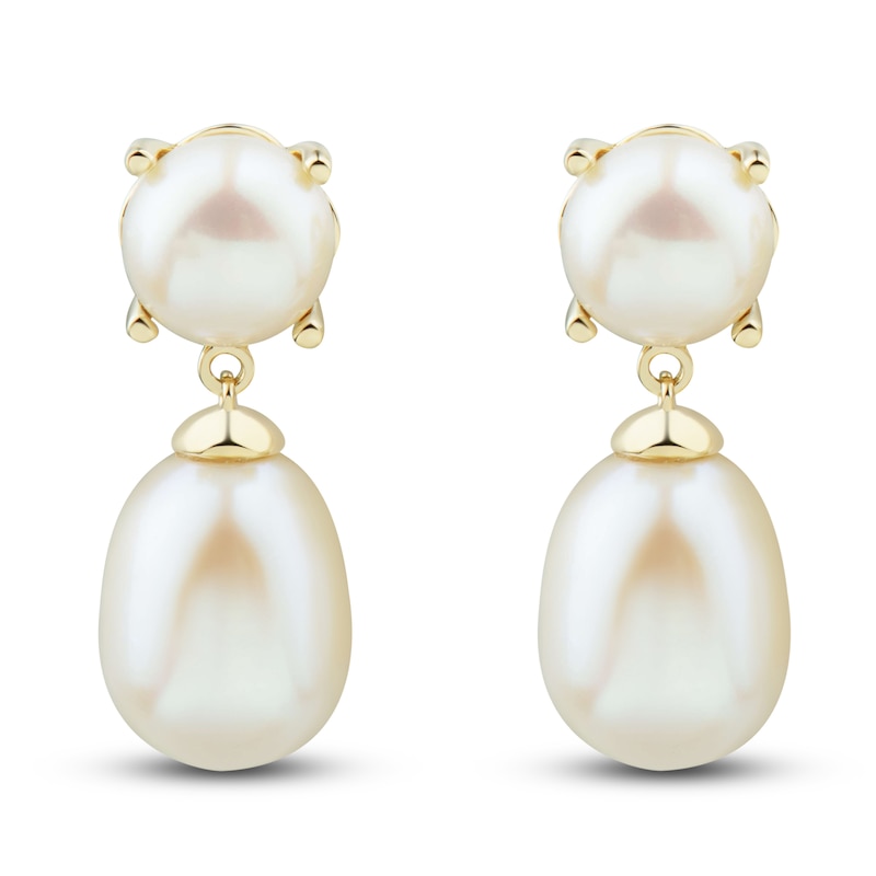 Main Image 3 of Freshwater Cultured Pearl Dangle Earrings 14K Yellow Gold