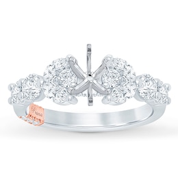 Pnina Tornai Lab-Created Diamond Engagement Ring Setting 1 ct tw Marquise/Round 14K White Gold