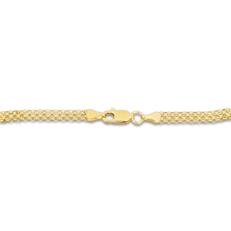 Semi-Solid Bismark Chain Bracelet 14K Yellow Gold 7.25" 3.5mm