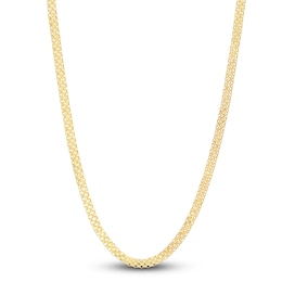 Hollow Bismark Chain Necklace 14K Yellow Gold 18&quot; 3.5mm