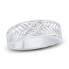 Thumbnail Image 1 of Men's Diamond Wedding Band 1/6 ct tw Round 14K White Gold