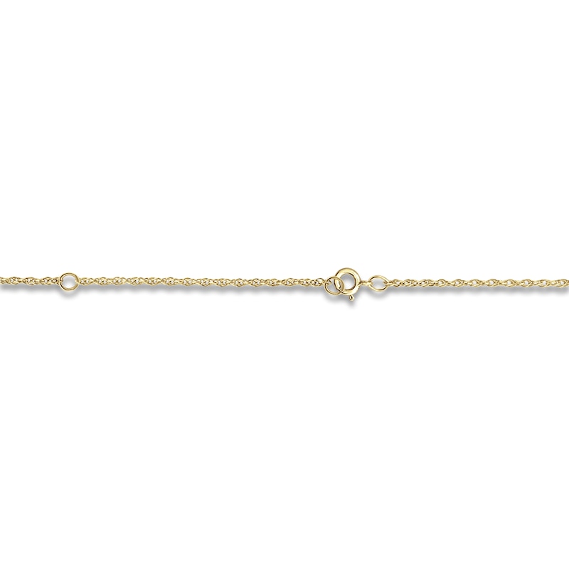 High-Polish Initial Necklace Diamond Accents 14K Yellow Gold 18"