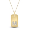 Thumbnail Image 1 of Diamond Initial M Pendant Necklace 1/15 ct tw 14K Yellow Gold