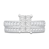 Thumbnail Image 2 of Princess & Round-Cut Diamond Bridal Set 1-1/2 ct tw 14K White Gold