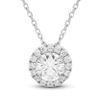 Thumbnail Image 1 of Diamond Halo Pendant Necklace 1 ct tw 14K White Gold