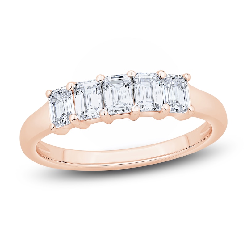 Main Image 1 of Emerald-Cut Diamond Anniversary Band 7/8 ct tw 14K Rose Gold