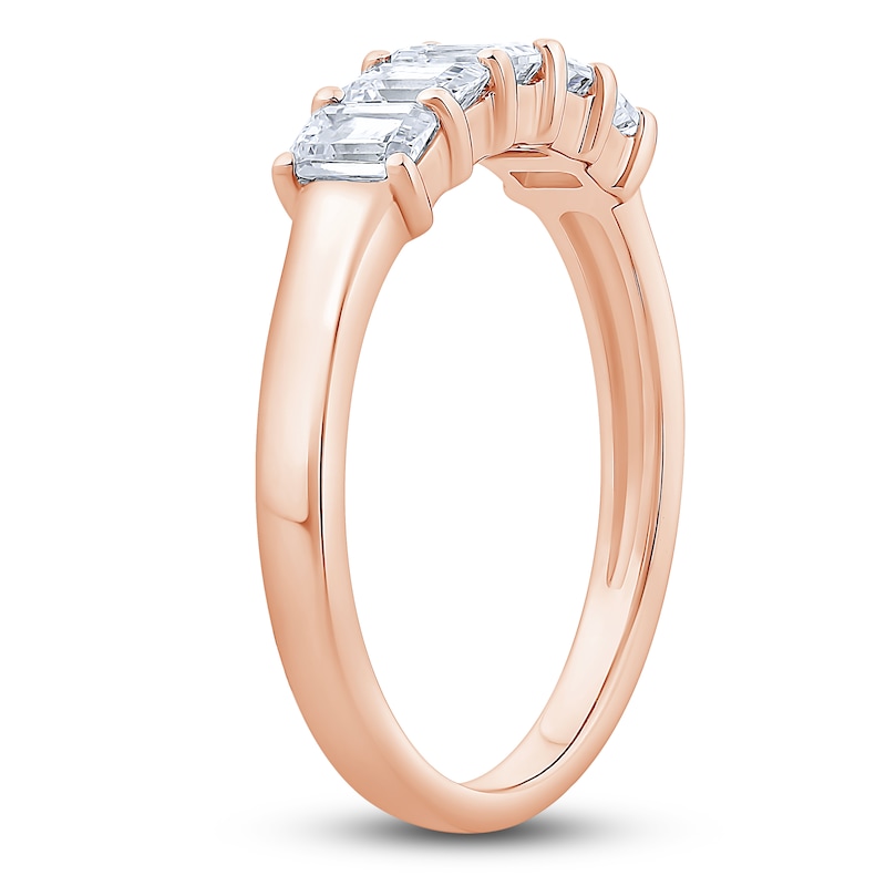 Main Image 2 of Emerald-Cut Diamond Anniversary Band 7/8 ct tw 14K Rose Gold