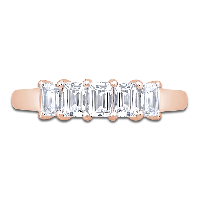 Main Image 3 of Emerald-Cut Diamond Anniversary Band 7/8 ct tw 14K Rose Gold