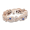 Thumbnail Image 1 of Kirk Kara Natural Blue Sapphire & Diamond Lace Wedding Band 1/8 ct tw 14K Rose Gold