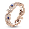 Thumbnail Image 2 of Kirk Kara Natural Blue Sapphire & Diamond Lace Wedding Band 1/8 ct tw 14K Rose Gold