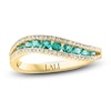 Thumbnail Image 1 of LALI Jewels Natural Emerald & Diamond Ring 1/5 ct tw 14K Yellow Gold