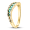 Thumbnail Image 2 of LALI Jewels Natural Emerald & Diamond Ring 1/5 ct tw 14K Yellow Gold