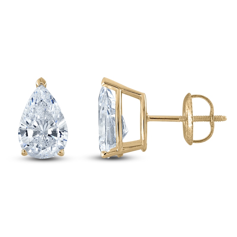 Pear-Shaped Lab-Created Diamond Solitaire Stud Earrings ct tw 14K Gold (F/SI2