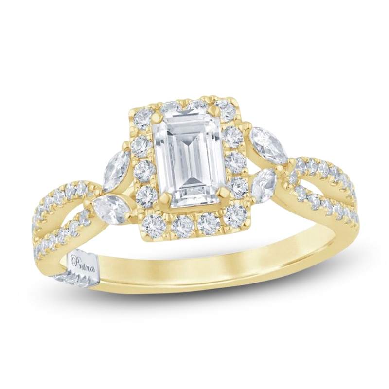 Pnina Tornai Emerald-Cut Diamond Halo Engagement Ring 1 ct tw 14K Yellow Gold