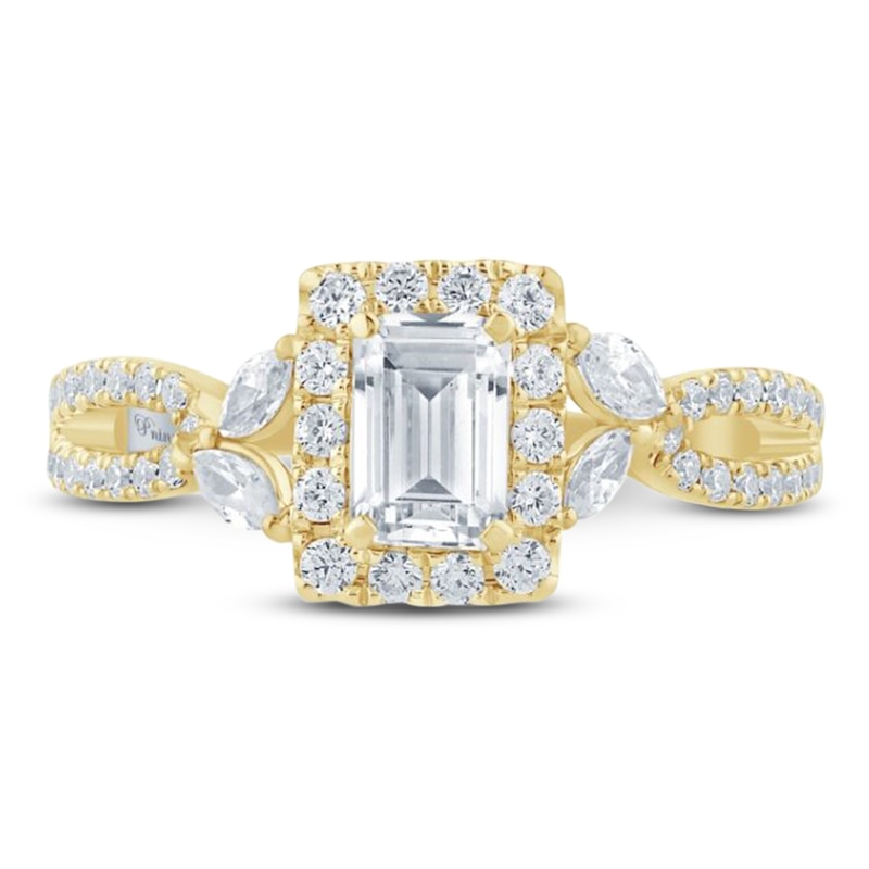 Pnina Tornai Emerald-Cut Diamond Halo Engagement Ring 1 ct tw 14K Yellow Gold
