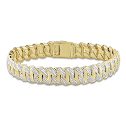 Men's Diamond Bracelet 2 ct tw 10K Yellow Gold 8.25&quot;