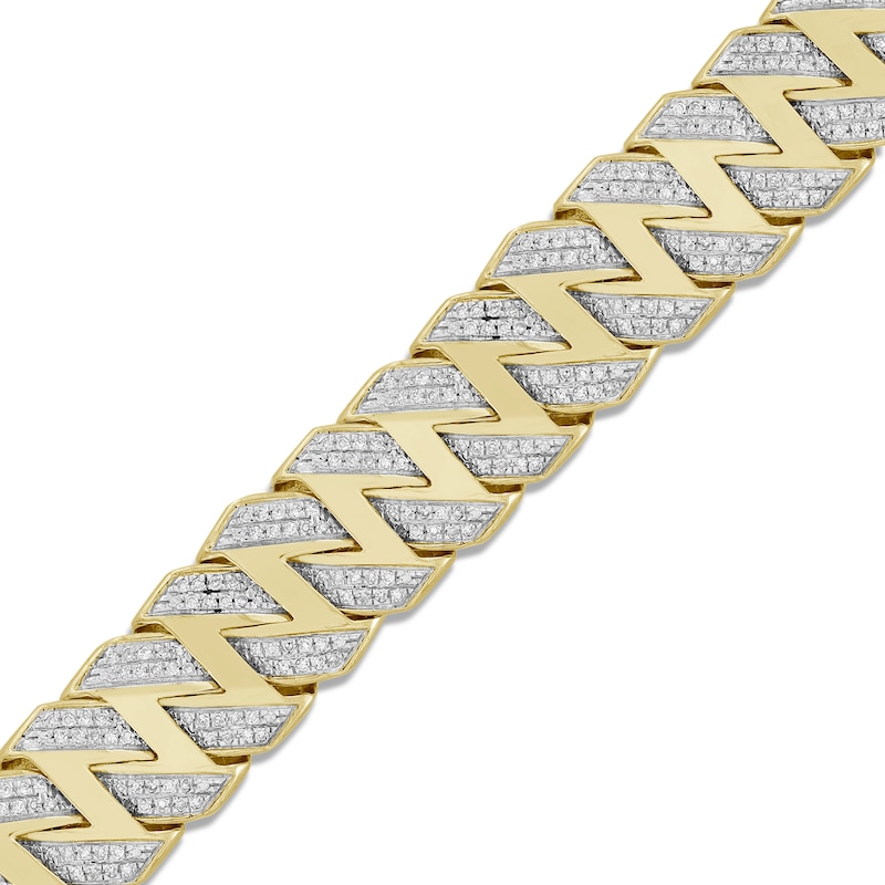 Men's Diamond Bracelet 2 ct tw 10K Yellow Gold 8.25"