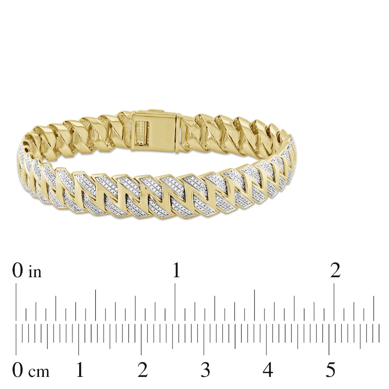 Main Image 4 of Men's Diamond Bracelet 2 ct tw 10K Yellow Gold 8.25&quot;