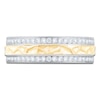 Thumbnail Image 3 of Men's Certified Diamond Textured Wedding Band 1/2 ct tw 14K Two-Tone Gold