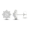 Thumbnail Image 1 of Diamond Starburst Halo Stud Earrings 1 ct tw 14K White Gold