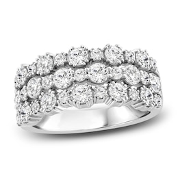 Diamond Three-Row Fashion Ring 2 ct tw 14K White Gold