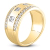 Thumbnail Image 2 of Lab-Created Diamond Men's Square & Round-Cut Wedding Band 1-1/2 ct tw 14K Yellow Gold