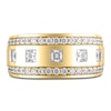 Thumbnail Image 3 of Lab-Created Diamond Men's Square & Round-Cut Wedding Band 1-1/2 ct tw 14K Yellow Gold