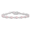 Thumbnail Image 0 of Pear-Shaped Pink & White Lab-Created Diamond Tennis Bracelet 9-1/2 ct tw 14K White Gold 7"
