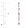 Thumbnail Image 1 of Pear-Shaped Pink & White Lab-Created Diamond Drop Earrings 6-1/4 ct tw 14K White Gold