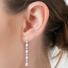 Thumbnail Image 2 of Pear-Shaped Pink & White Lab-Created Diamond Drop Earrings 6-1/4 ct tw 14K White Gold
