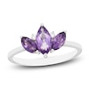 Thumbnail Image 1 of Marquise-Cut Natural Amethyst & Diamond Accent Ring 10K White Gold