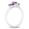 Thumbnail Image 2 of Marquise-Cut Natural Amethyst & Diamond Accent Ring 10K White Gold