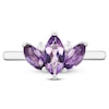 Thumbnail Image 3 of Marquise-Cut Natural Amethyst & Diamond Accent Ring 10K White Gold