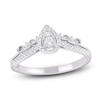 Thumbnail Image 0 of Multi-Diamond Pear-Shaped Halo Promise Ring 1/4 ct tw 10K White Gold